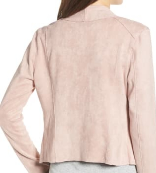 BLANKNYC Faux Suede Drape Front Jacket Pink Small - Picture 10 of 12